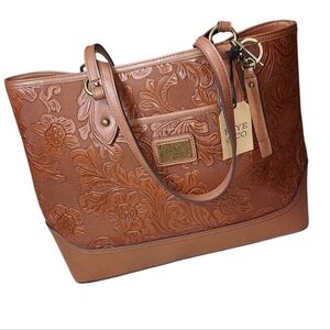 Frye and Co Embossed  Tote Bag NEW